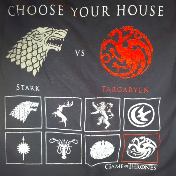 HBO Other - Game of Thrones CHOOSE YOUR HOUSE T-Shirt (XL)